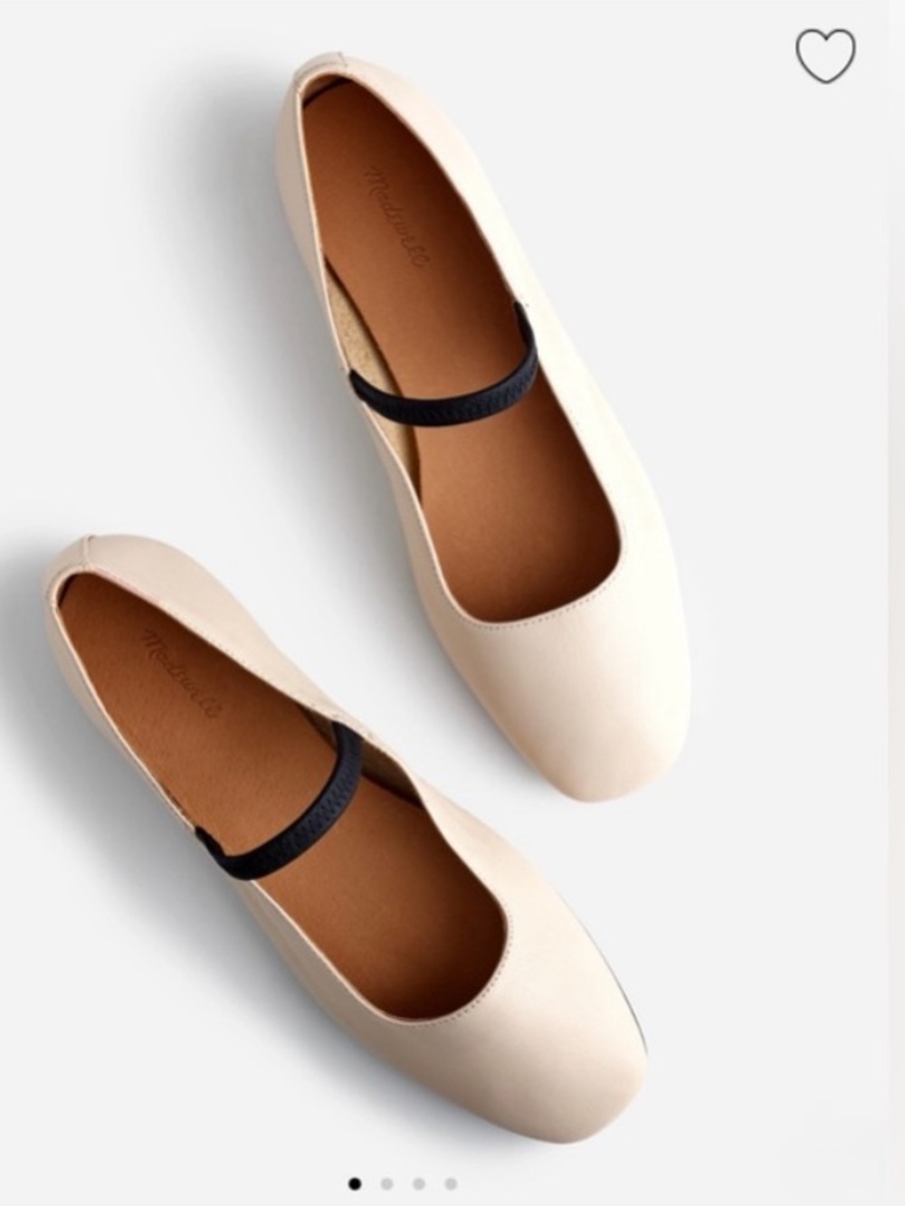 New! Madewell Greta Ballet Leather Flats Mary Jane Shoes in Ecru 6